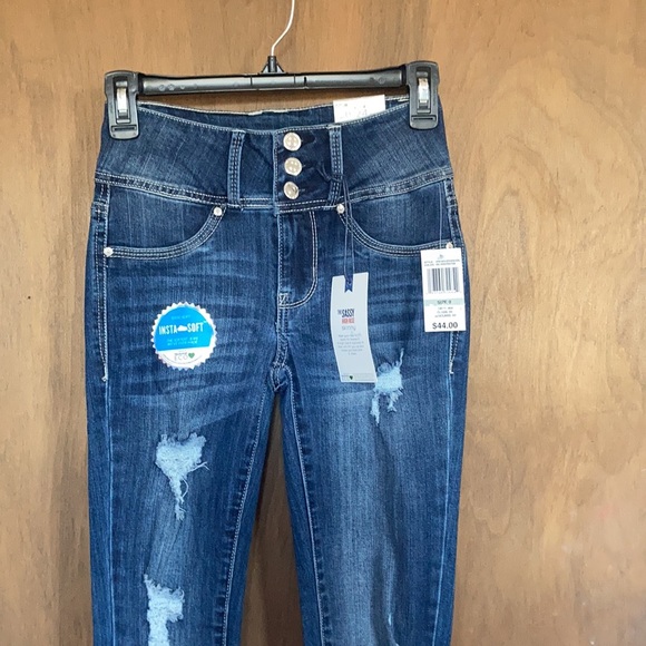 Wallflower sassy fit high rise skinny distressed jean size 0 - Picture 5 of 16